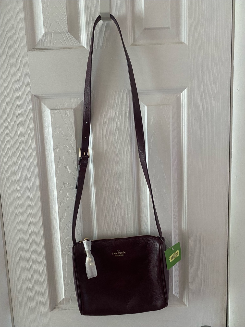 Kate Spade  Pebbled Leather Crossbody Bag in Deep Plum
